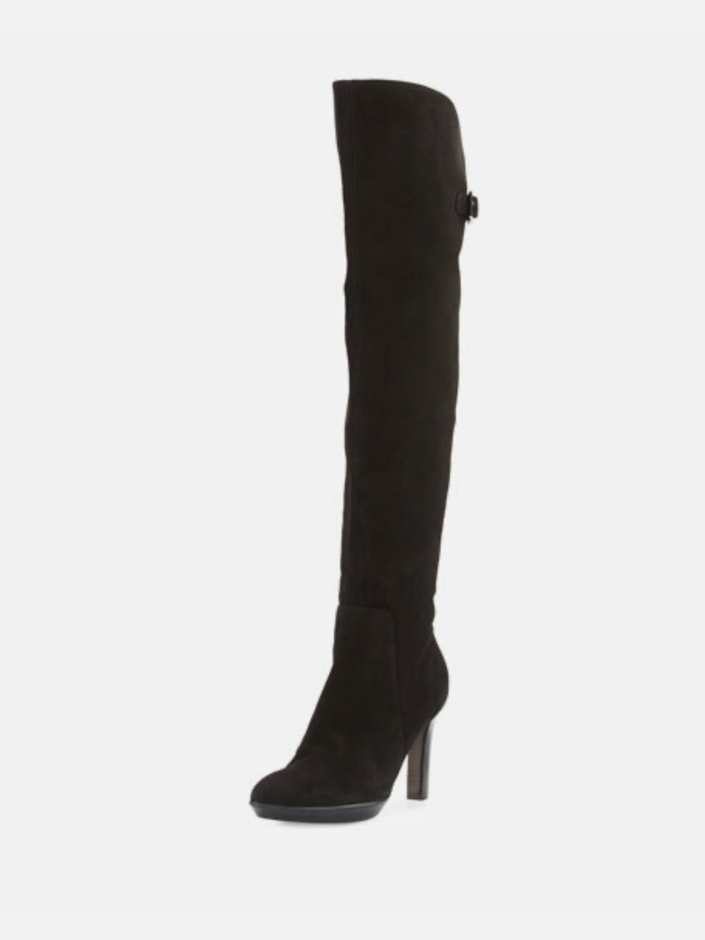 Aquatalia Black Over-The-Knee Suede Heel Boots - Picture 2 of 8